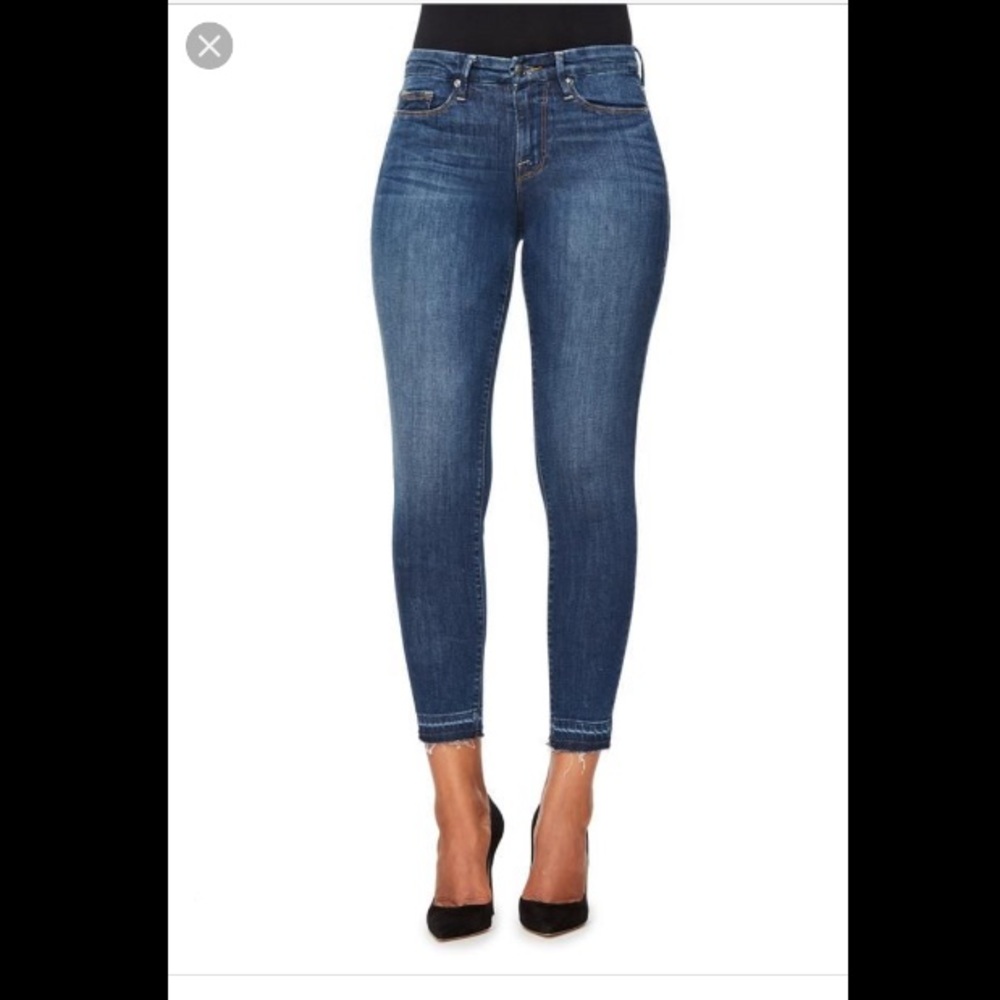 Good American Good Legs Cropped Release Hem Jeans